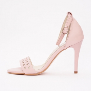 Sandale dama din piele Roz cu Toc 1204