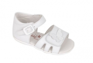 Sandale fete din piele naturala alb A3326