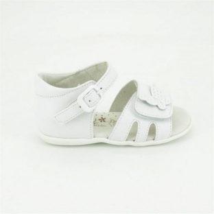 Sandale fete din piele naturala alb A3326