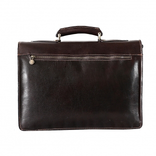 Servieta barbati laptop din piele naturala, neagra, S151