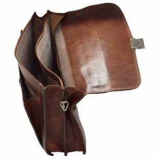 Servieta din piele naturala vachetta, neagra, S133