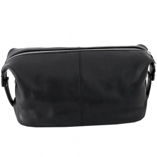 Trusa cosmetice pentru dama, din piele naturala, neagra, TD1