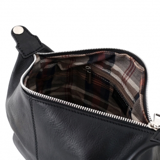 Trusa cosmetice pentru dama, din piele naturala, neagra, TD1